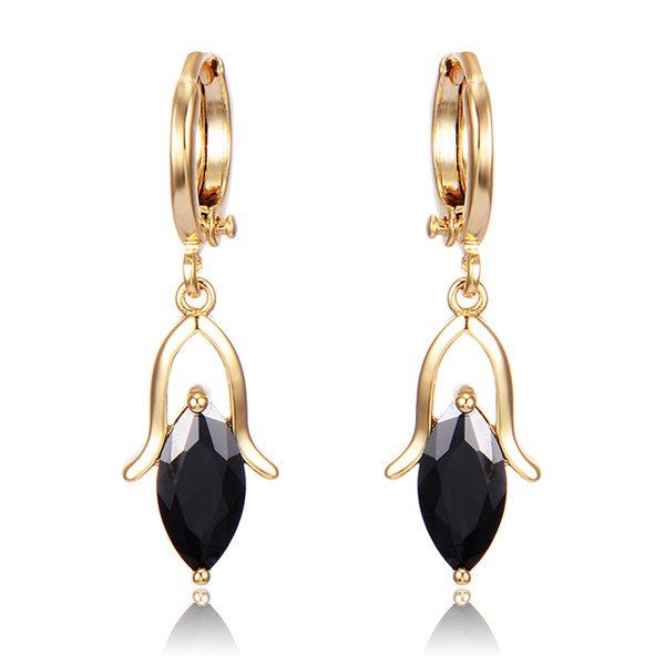 

Droplight Faux Crystal Earrings, Black