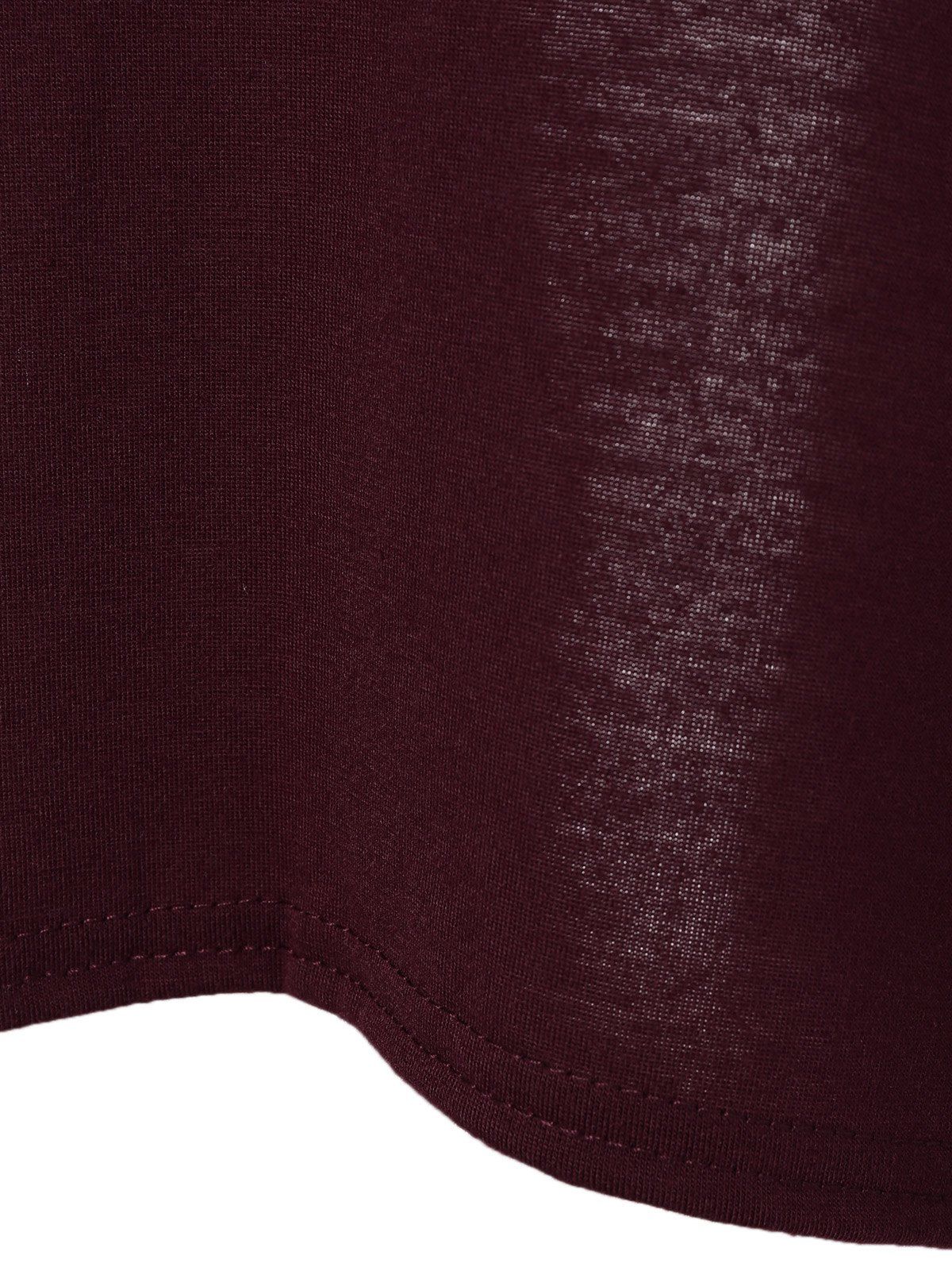 2018 Self-Tie Open Back T-Shirt WINE RED XL In Long Sleeves Online ...