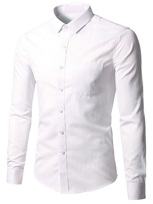 Chemise  à manches longues  avec boutton - Blanc M