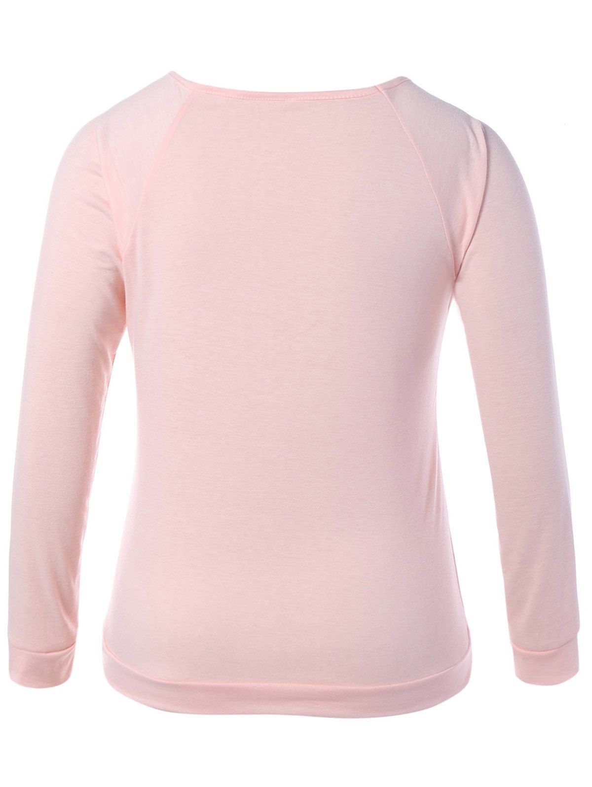 2018 Plus Size Black Friday Long Sleeve Christmas TShirt PINK XL In T