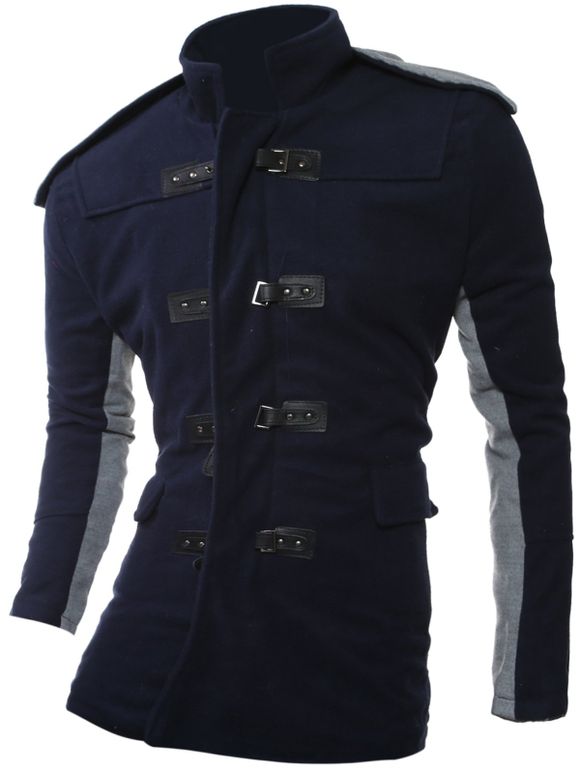 veste à capuchon en deux couleurs contrastes - Cadetblue 2XL