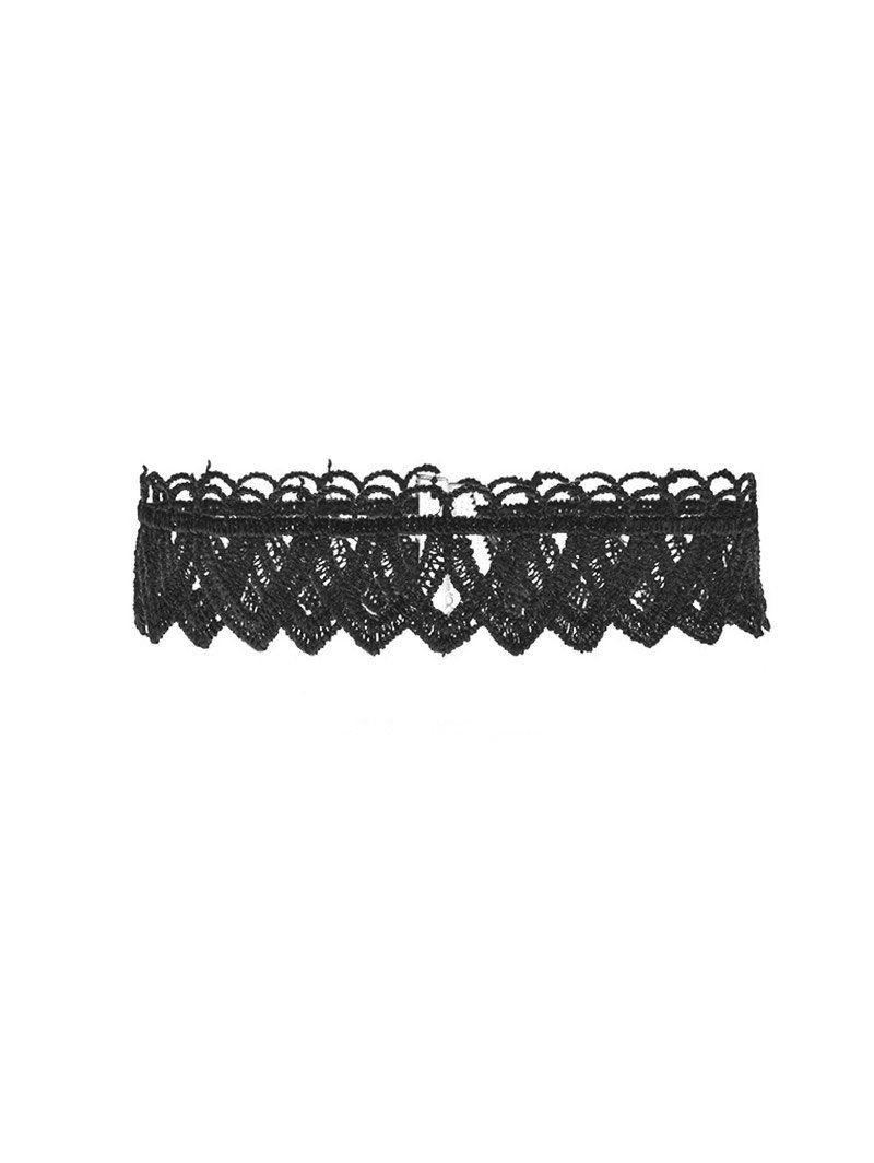 

Vintage Lace Geometric Choker Necklace, Black