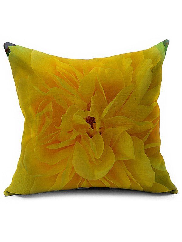 

Linen Floral Printed Sofa Cushion Pillow Cover, Yellow