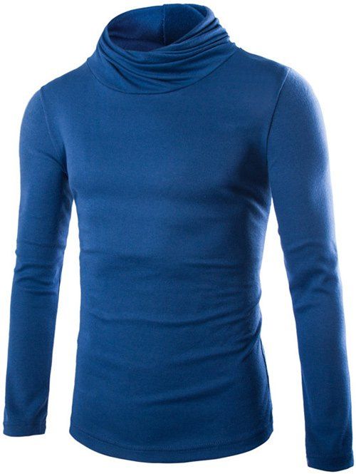 

Slim Fit Pullover High Neck Knitwear, Blue
