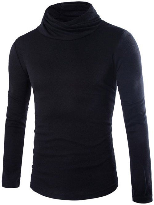

Slim Fit Pullover High Neck Knitwear, Black