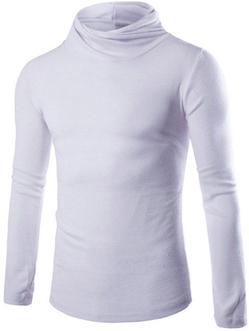

Slim Fit Pullover High Neck Knitwear, White
