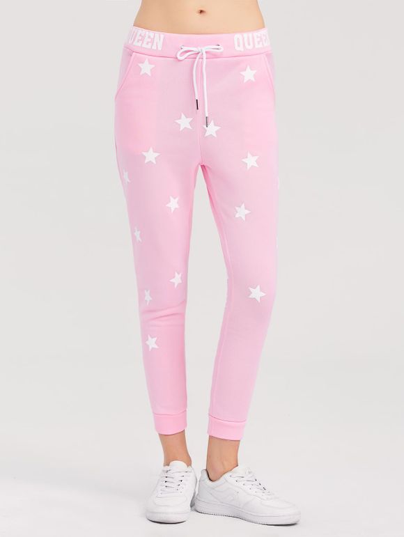 Pantalon de sport imprimé étoile brillante - Rose S