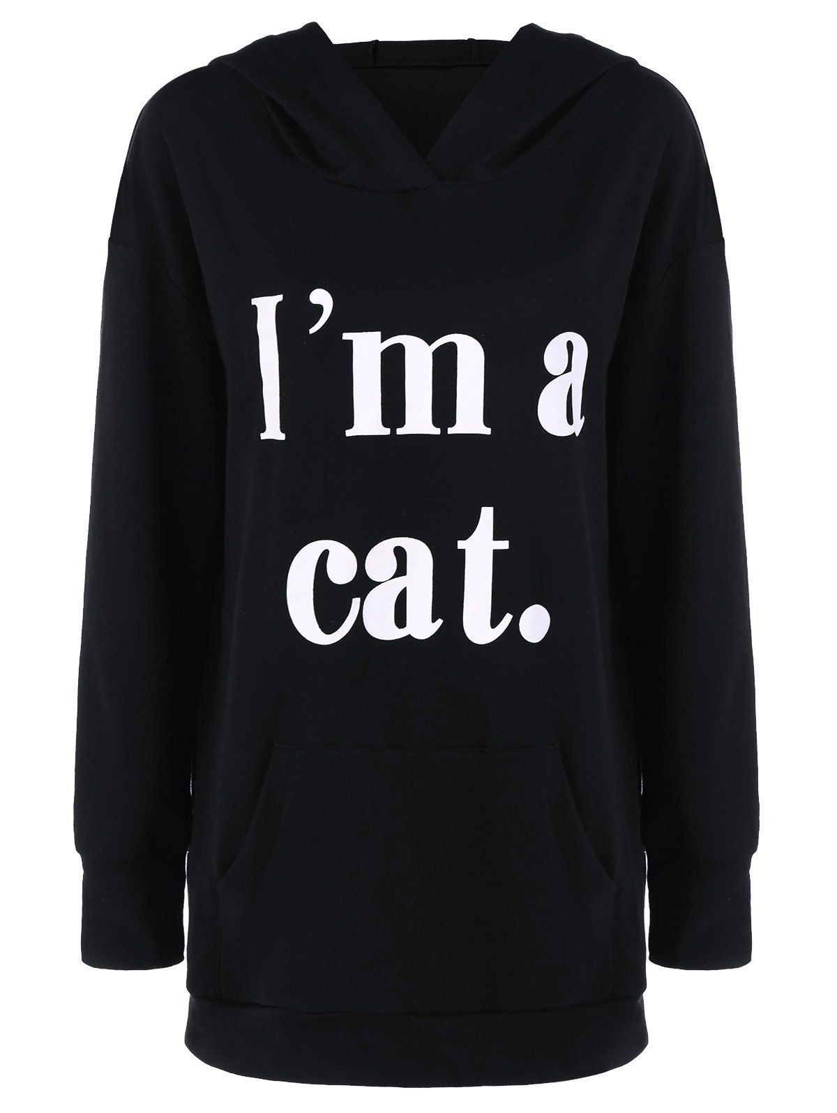 

Kangaroo Pocket Design Funny Hoodie, Black