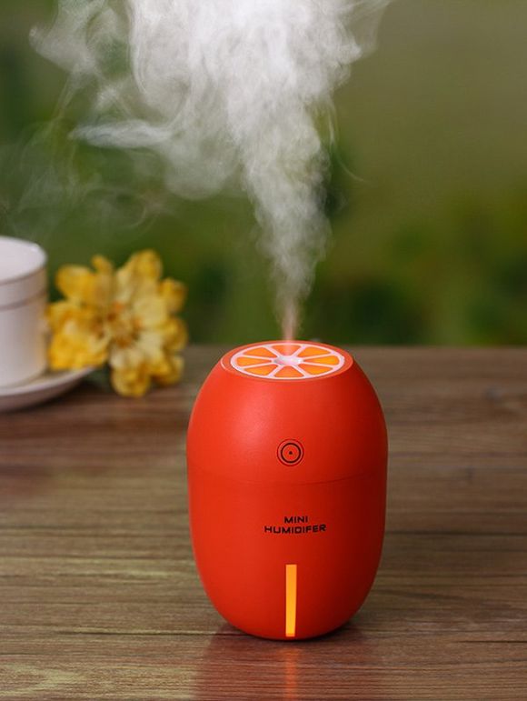 Humidificateur à vapeur en forme de lemon avec lampe LED - Orange 