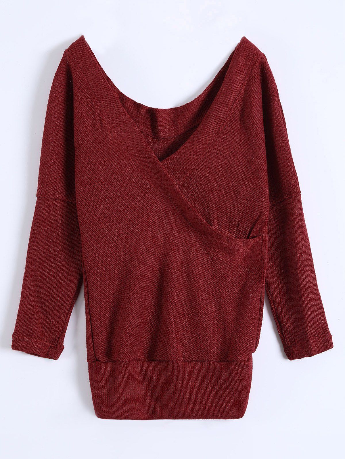 

Deep V Neck Sweater, Burgundy