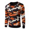 Sweat-shirt en flocage en couleur camouflage à col rond - Tangerine XL