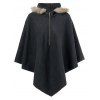Manteau Cape à Capuche - Gris Noir XL