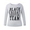T-shirt noir vendredi Imprimé de Noël à grande taille - Gris Clair XL