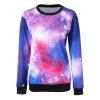 Sweat-shirt imprimé de galaxie à col rond - multicolore S