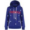 Sweatshirt à capuche imprimé en motof à étoiles - Bleu M