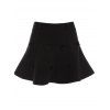 Mini jupe trapèze avec boule duveteuse - Noir ONE SIZE
