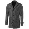 Button Up Collar turn-down Epaulet design Jacket - gris foncé XL