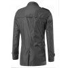 Button Up Turn-Down Collar Epaulet Design Jacket - DEEP GRAY XL