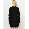 Choker Neck Short Sheath Fitted Sweater Dress - BLACK XL