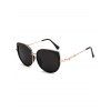 Metal Full Rims Cat Eye Affordable Polarized Sunglasses - BLACK 