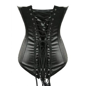 black zip up corset top