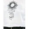Sun and Moon Print Cropped Sweatshirt - WHITE S