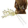 Épingle à cheveux à motif blé décorée fausses perles - d'or 