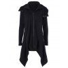 Manteau à capuche asymétrique zippé - Noir M