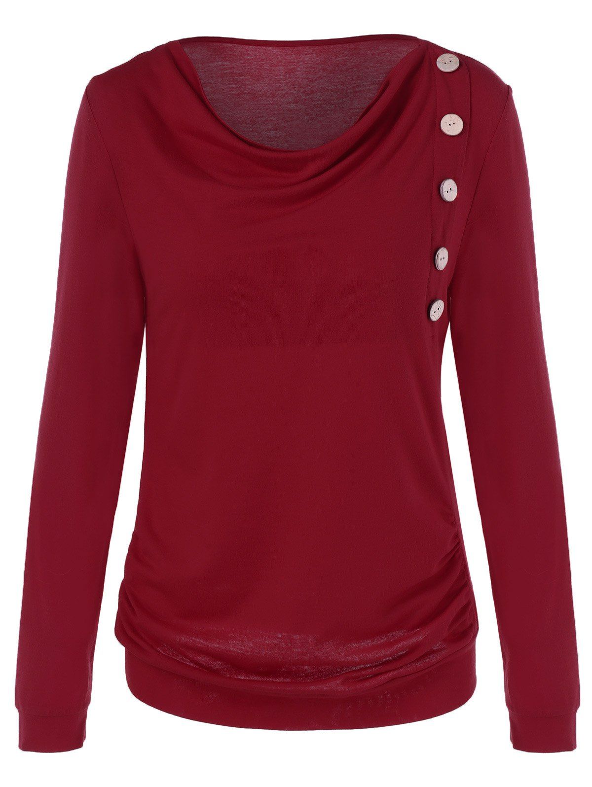 

Side Button Sweatshirt, Red