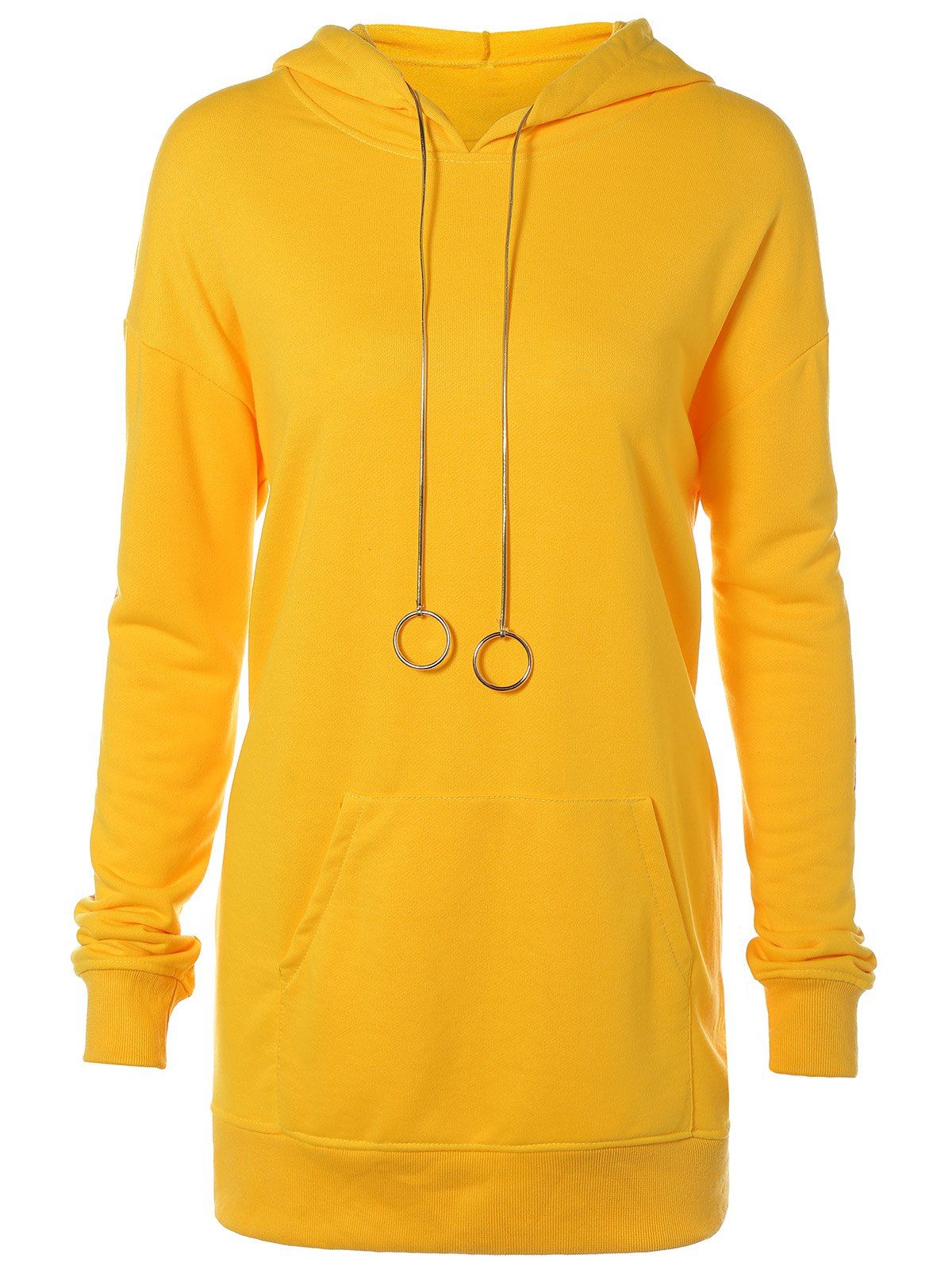 

Pocket Design Hoodie with Pendant, Yellow