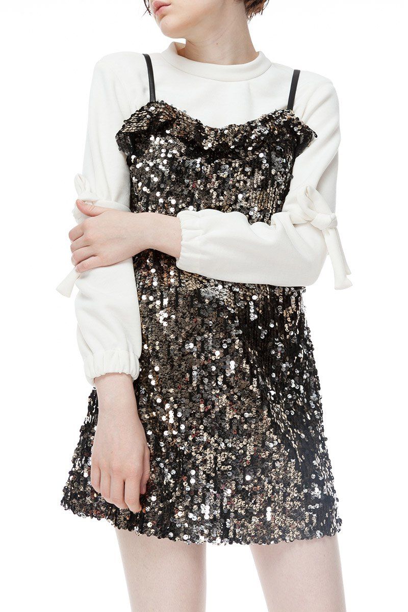 

Mini Sequined Cami Dress, Colormix