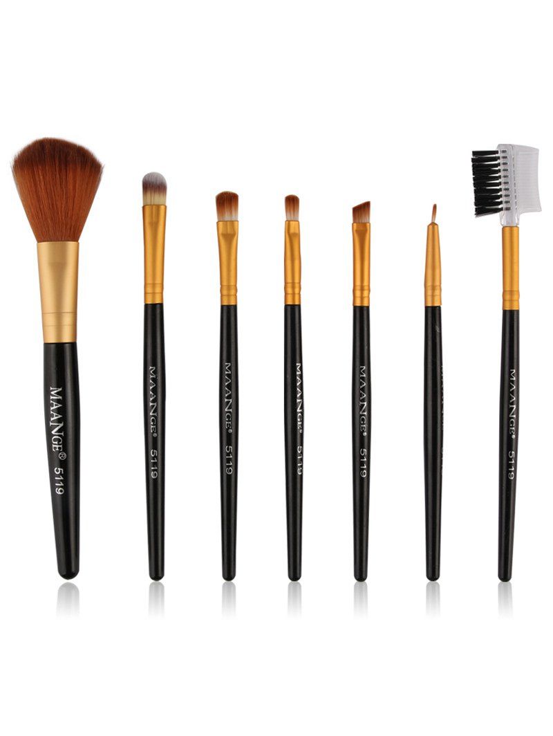 

7 Pcs Fiber Makeup Brushes Set, Black