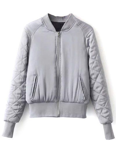 

Stand Neck Padded Jacket, Gray