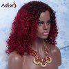 Women 's  mixte Couleur Moyen Afro Curly Raie sur le côté Fashion perruque de cheveux synthétiques - multicolore 