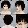 Élégant synthétique mixte Noir Shaggy Afro Curly femmes s 'capless perruque  - multicolore 