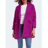 Manteau en laine mélangée à col tailleur avec boutonnage double - Violet Rose L