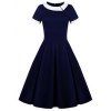 Robe De Bal à Manches Courtes Femme - Imprimé Noël Style Années 1950 Avec Écharpe - 6