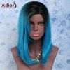 Women 's  Impressive Noir Mixte Blue Side Bang Lisse Moyen perruque de cheveux synthétiques - multicolore 