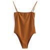 Body à Bretelles Spaghetti en Coton - Brun Doré S