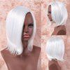 Fancy Medium Side Bang synthétique blanc perruque de capless pour les femmes - Blanc 