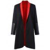 Manteau épissé à grande taille  en cuir PU avec deux  poches - Rouge 2XL