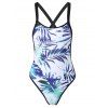 Maillot de bain  croisé inprimé des plantes - multicolore S