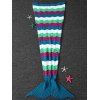 Couverture sirène en tricot à crochet rayée couleur en bloc - multicolore 