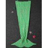 Évider Vague rayée Crochet Yarn Mermaid Blanket Throw - Vert clair 