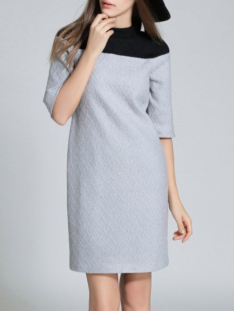 Light Grey Knee Length Dress