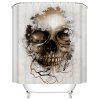 Rideau de salle de bains en polyester imperméable à motif de crâne - Blanc 180CM*180CM