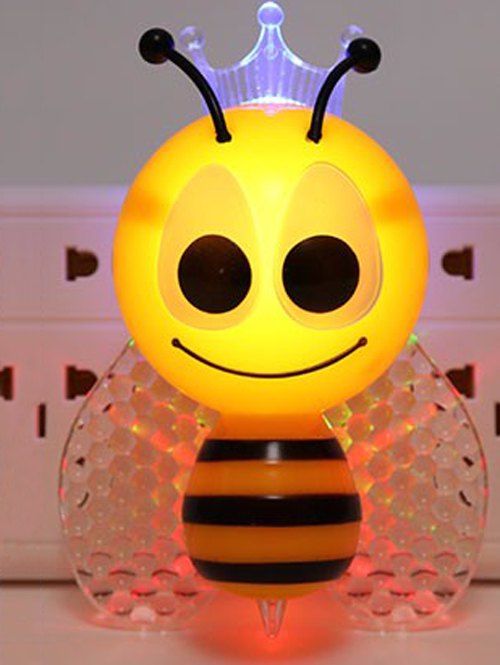 

Smart Sensor Cartoon Bee Night Light Apply to EU Plug, Yellow