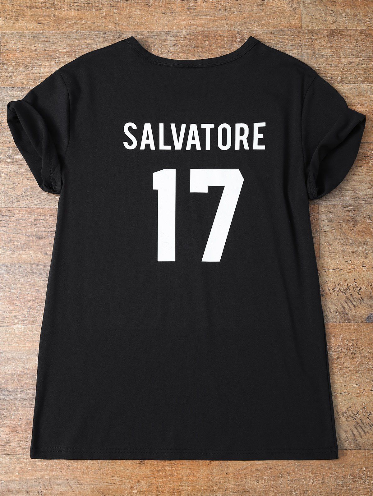 

Streetwear Jewel Neck Salvatore 17 Tee, Black