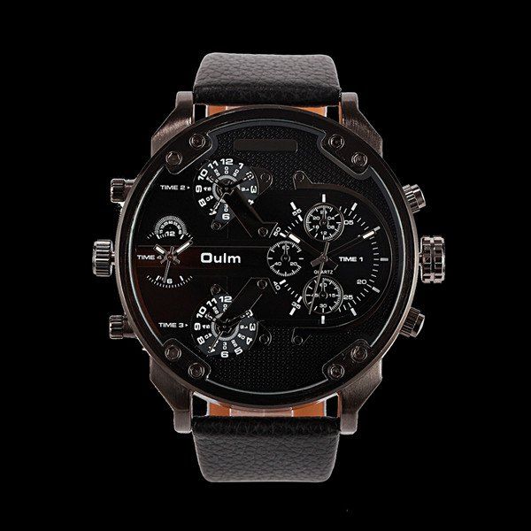 

Big Dial Plate Quartz Wrist Watch, Black