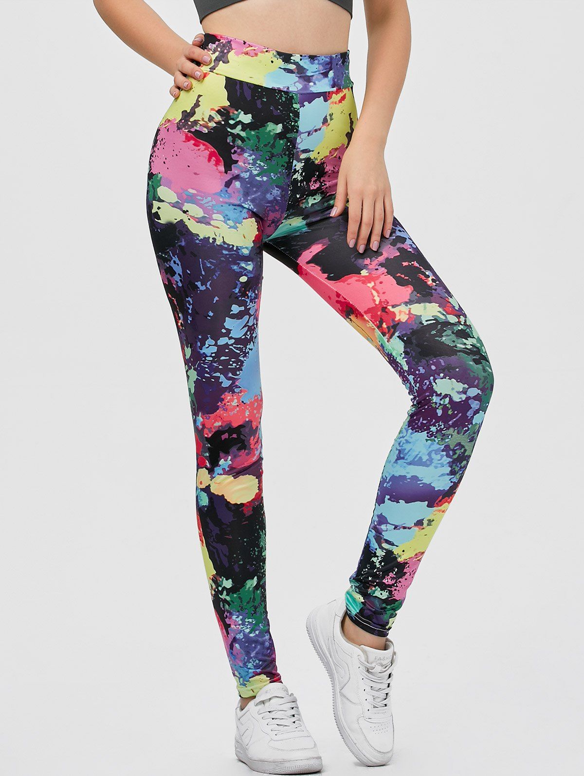 

Splatter Paint Yoga Running Leggings, Colormix